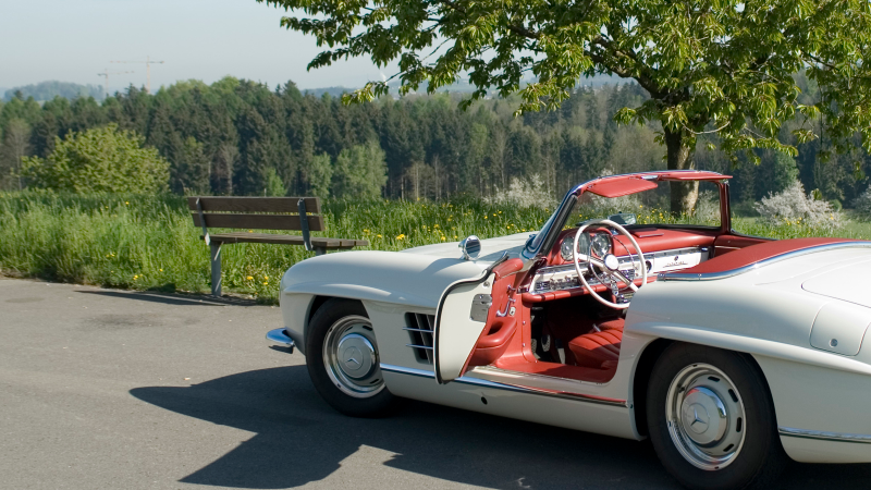 Illustration for article titled A Mercedes 300SL Roadster In The Swiss Alps